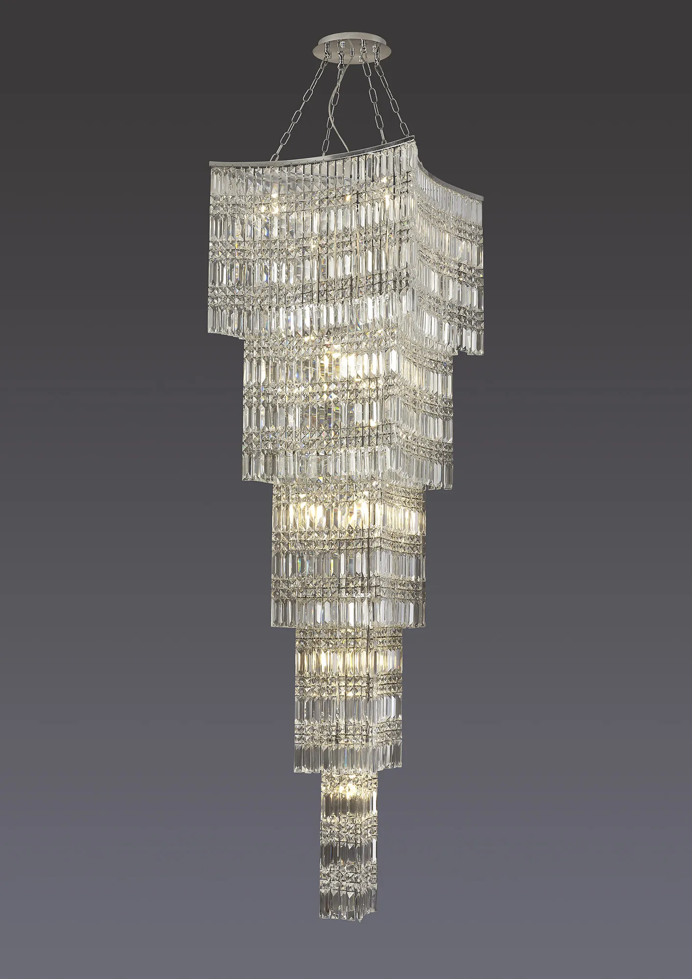 Gianni Crystal Ceiling Lights Diyas Tiered Crystal Fittings